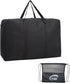 Black Large Storage Bags, 150L Waterproof Foldable Travel Duffle Bag with Reinforced Handles, Oversized Heavy Duty Moving Bags, for Bed Organize C...