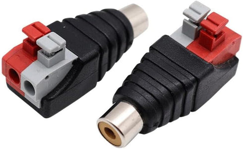 2-Pack Speaker Phono RCA Female to 2 Screw Terminal Strip Audio Video Spring Press Type Balum Connector Adapter (RCA F/AV F)...