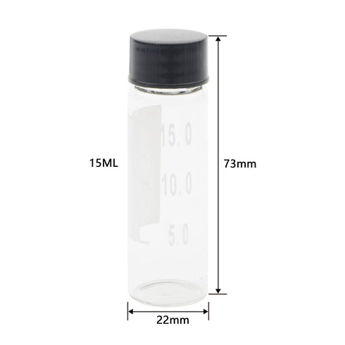 15ml Clear Glass Bottle Small Liquid Sampling Sample Glass Bottles Vials with Write-on Spot and Graduations, Pack of 8...