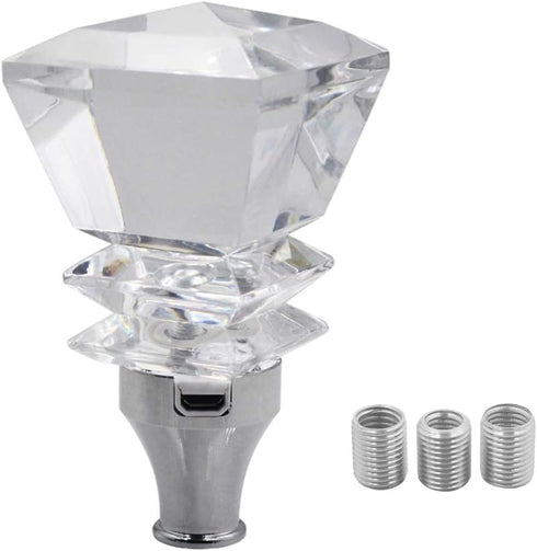 Crystal Diamond Shape Car Gear Stick Shift Shifter Knob Universal fit for Most Manual Transmission or Automatic Transmission Without Lock Button, ...