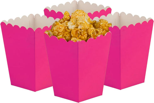 GAKA Hot Pink Paper Popcorn Boxes, Mini Valentine Popcorn Boxes,Open-Top Popcorn Box for Kid Birthday Decoration Princess Party Supplies (36PC)...