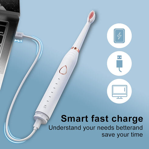 Electric Toothbrush for Adults, Smart Timer & Sonic Cleaning Toothbrush Electric, with 6 Brushing Modes, Brushing Cleansing Massage 3-in-1 Multifu...