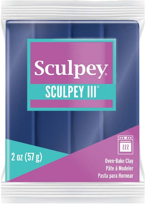 Sculpey III Polymer Oven-Bake Clay, Navy Pearl, Non Toxic, 2 oz. bar, Great for modeling, sculpting, holiday, DIY, mixed media and school projects...