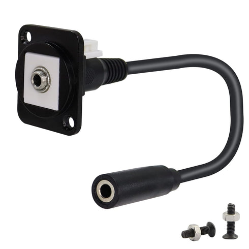 QIANRENON TRS 1/8 Stereo Panel Connector TRS 3.5mm Female to Female Short Cable Pass Through Panel Coupler,XLR Panel Mount, for Stereo Cable Speak...