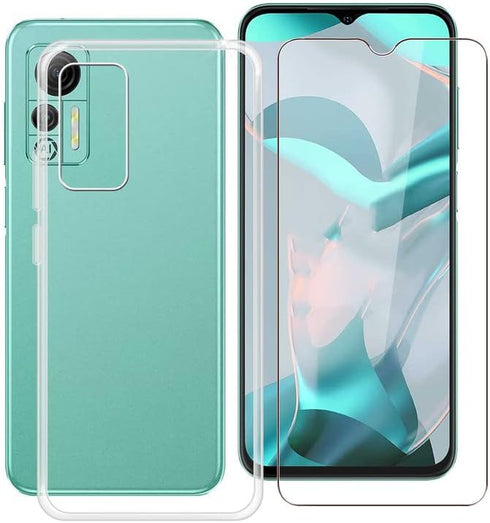 Phone Case for Ulefone Note 14 (6.52") with 1 X Tempered Glass Screen Protector, Slim Clear Shockproof X Anti-Scratch Soft TPU Gel Cover for Ulefo...