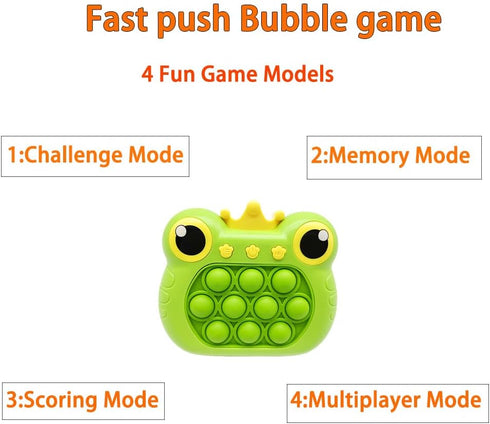 Fast Push Bubble Game,Handheld pop Game Light up Fidget Toys, for Children Adults Stress Relief Sensory Toys,Birthday Gift,Party Favors,Travel,Cla...