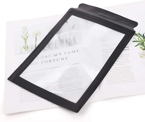 3X A4 Paper Size Magnifying Glass, PVC Plastic Full Page Reading Magnifier, Portable HD Old Man Reading Aid Lens Folding Large Sheets Magnifier Lo...