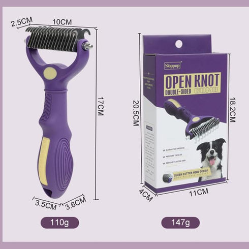 Pet Grooming Brush - Double-Sided Rake, dog and gat Undercoat Brush, Deshedding Brush for Dogs and Cats, Dog Deshedding Brush - 9+17 Teeth, TPR an...