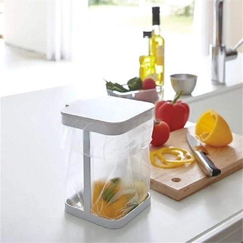 Originals Metal Countertop Trash Can Garbage Bag Holder for Home Kitchen (White) …...