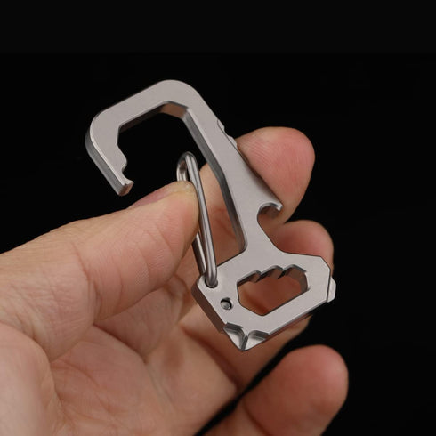 FULLGUEEN Titanium Heavy Duty Keychain Carabiner,Multifunctional EDC Key Clip with Bottle Opener...