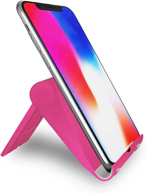 Adjustable Cell Phone Stand for Desk, Portable Phone Holder Compatible with Most iPhone, Samsung and Other Smartphones- Pink...