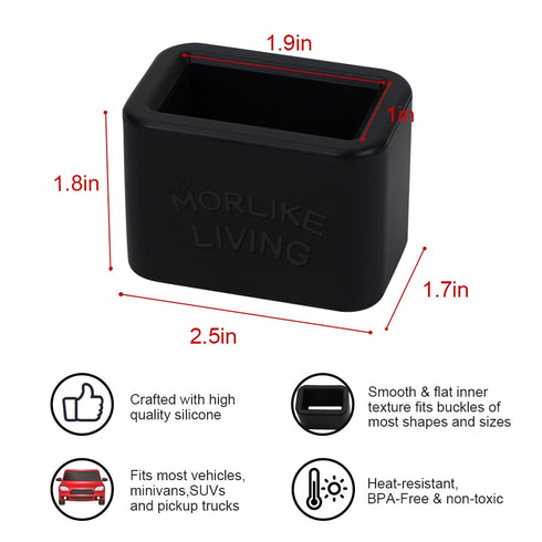 Morlike Silicone Buckle Holder Booster (Black, 3 Pack)...
