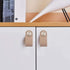 2Pcs Genuine Leather Dress Drawer Pull Loop Cupboard Handles Mordern Cabinet Knobs with Screws for Home Office Kitchen Living Room Bedroom Childre...