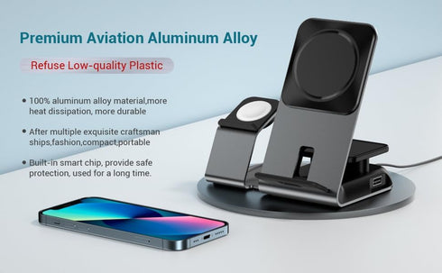 3 in 1 Wireless Charging Station for Apple Devices Charger ?Magnetic Charger Stand Dock for iPhone 15/14/13/12/11/Pro/Max/SE/XS/XR/X/8Plus/8, for ...