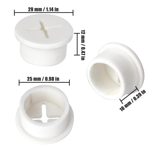 12 Pcs Cable Cord Grommet Silicone Cable Grommet 1" Wire Hole Cover Cable Management Wire Organizer Cable Pass Through Desk Grommet for Table, Com...