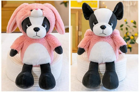 French Bulldog Stuffed Animal in Pink Bunny Costume, Adorable Plushies Bull Dog Wearing Pink Rabbit Outfit, Plush Toys as Great for Kids. Stuffed ...