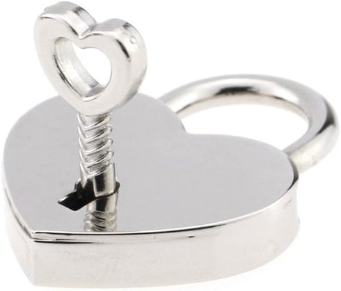 Openable Heart Lock Charm 0.66" Width Simulated Leather Cloth Choker...