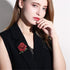 Rose Flower Brooch for Women Girls Red Rhinestone Crystal Rose Lapel Pin Elegant Dress Accessories Jewelry Wedding Birthday Valentine's Day Gift...