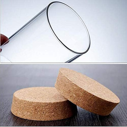 2Pcs 300ml/10oz Empty Clear Glass Bottles with Cork Stopper - Refillable Dry Food Goods Storage Container Vial Jars For Flower Tea Dry Fruit Nuts ...