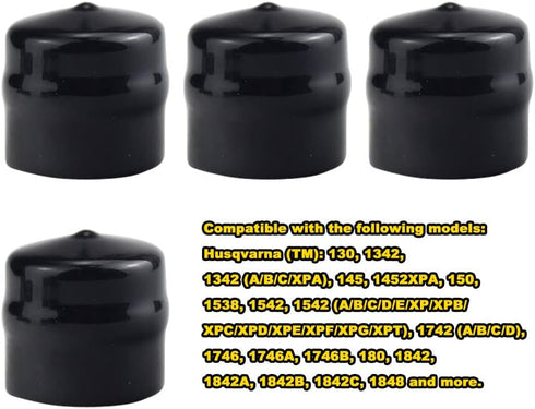 532104757 Rubber Wheel Axle Hub Caps Compatible with Husqvarna Huskee Poulan Crafstman Ryobi Roper Lawn Mower, Tractor, Snow Blower, Replaces 5321...