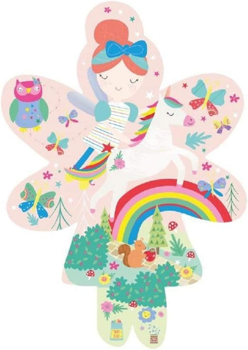 Floss & Rock 42P6331 Fairy Shaped Rainbow Fairy Jigsaw with Shaped Box, 20-Piece Set...