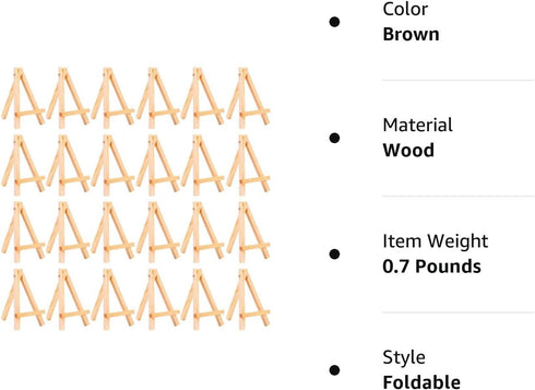 eBoot 24 Pack Mini Wood Display Easel (5 Inch)...