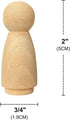 50 Pack Wood Peg Dolls Unfinished Wooden People Craft Blank Family Figures 3/4 x 2 inch...