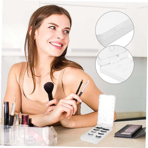 Travel Makeup Brush Set With LED Light Mirror, Travel Makeup Brush Set, Makeup Brush Set with LED Mirror Case Portable Travel Size, Travel Makeup ...