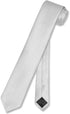 Vesuvio Napoli Narrow NeckTie Skinny SILVER GREY Color Men's Thin 2.5" Neck Tie...