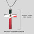Stainless Steel Puerto Mexican Flag Cross Pendant Necklace - - Patriotic Religious Jewelry for Men or Women. 24 inch Stainless Steel Chain - Colla...