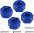 HobbyPark Aluminum 12mm Hex Wheel Hubs Nuts w/Pins Replacement of 1654 for RC Traxxas 1/10 Slash 4x4 & Stampede 4WD (4-Pack) (Navy Blue)...