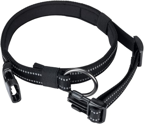 EXCELLENT ELITE SPANKER Reflective Dog Collar Classic Soft Padded Breathable Nylon Adjustable Pet Collar with Quick Release Buckle for Boy Girl Ma...