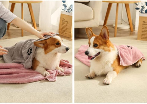 Microfiber Pet Towel - Dog Towel Super Absorbent Large Microfiber Drying Bath Towel for Dogs & Cats, 40x20 inches, Quick Drying, Lightweight Dog B...