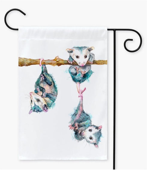 Double Sided Possum Yard Flag, Opossum Garden Flag, Baby Animals Outdoor Flag...