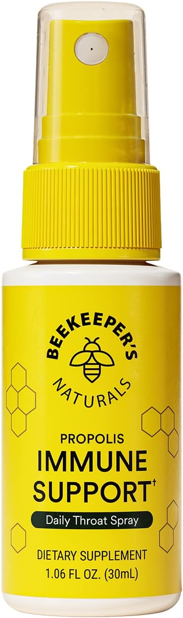 Propolis Throat Spray by Beekeeper's Naturals - 95% Bee Propolis Extract, Natural Immune Support & Sore Throat Relief - Antioxidants, Keto, Paleo,...