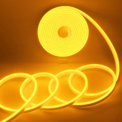 YM E-Bright Led Neon Strip Lights 12V Silicone Rope Indoor Outdoor 16.4Ft 600SMD Waterproof Flexible for Signboard Bar TV Kitchen Bedroom Home Par...