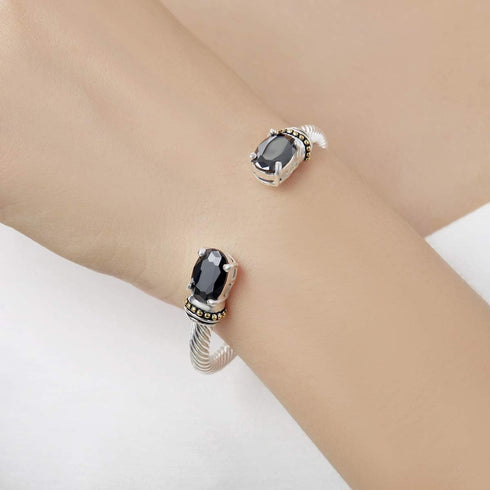 UNY Stainless Steel Cuff Bangles Crystal Mosaic Bracelet Bangle for Women Fashion Jewelry BR75854...