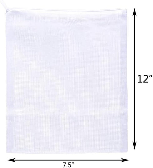 Aquarium Filter Bags Large - Reusable Fish Tank Filter Media Mesh Bags with Plastic Zipper (7.5 x 12 inch (6 Pack))...
