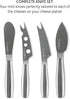BOSKA Stainless Steel Cheese 4 Knife Set - Mini Copenhagen Knives For All Types of Cheese - Silver Non-Stick - Dishwasher Safe - For Kitchen Cooki...