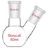 stonylab Flat Bottom Flask FBF, Heavy Wall 2-Neck Lab Flask Borosilicate Glass Flat Bottom Boiling Flask with 24/40 Standard Joint, 50 ml...