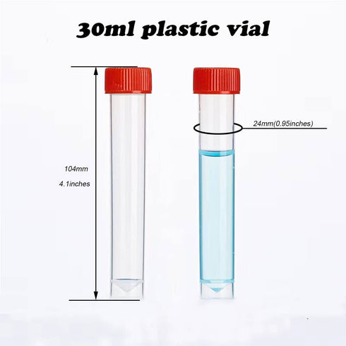 30ml Plastic Small Vials with Screw Caps Sample Tubes,PP Material, Free from DNase, RNase, Human DNA(30pcs)...