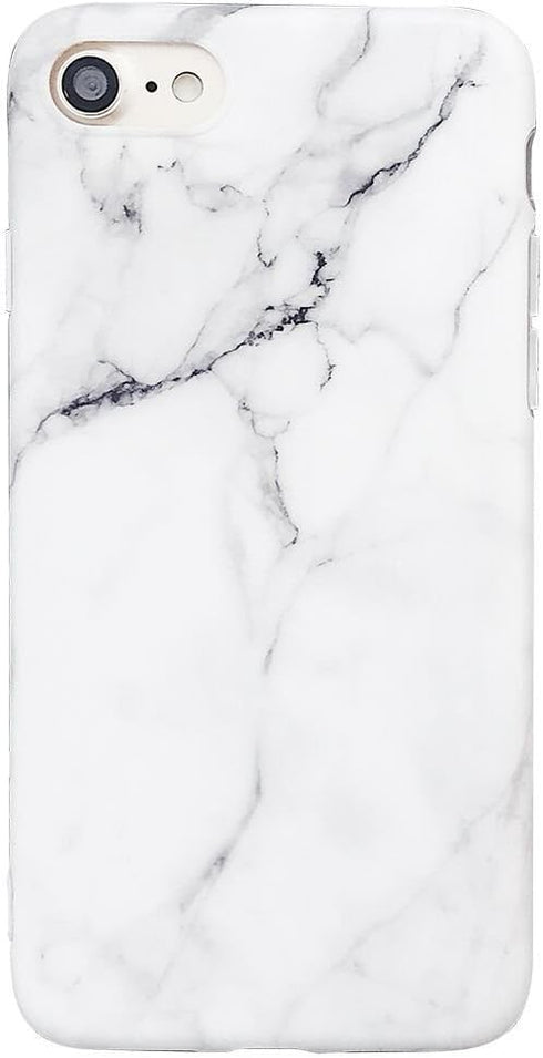 for iPhone 8 Case, iPhone 7 Case, iPhone SE Case, White Grey Marble Pattern Design, Slim Fit Soft TPU Full-Body Protective Cover Case for iPhone S...