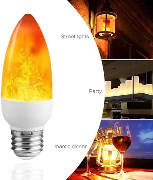 LED Flame Effect Light Bulb E26 Flickering Candle Light Bulbs Atmosphere Lamp for Home Gardens Wedding Party Halloween Christmas 2pcs...