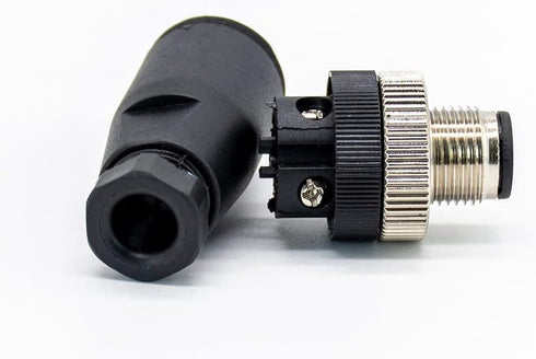 M12 Field Wireable Connector 4 Pin Straight Cable Mount Aviation Plug Waterproof IP67 Industrial Circular Sensor Connector (Male Plug, A Code)...