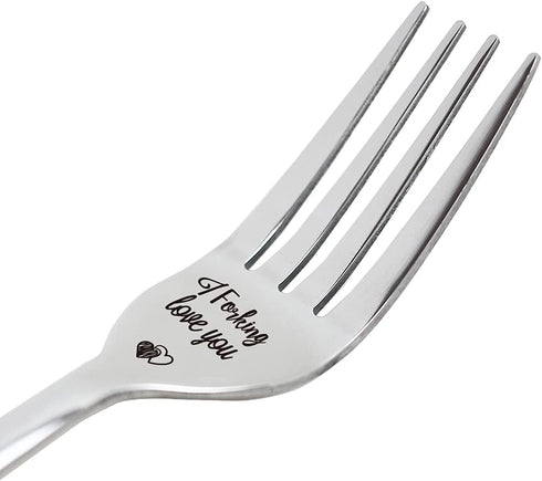 I Forking Love You Inspirational Funny Engraved Fork, Gift for Boyfriend, Girlfriend, His, Her, Husband, Wife, Cute Wedding, Anniversary, Valentin...