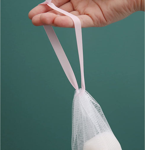 10PCS Soap Bubble Mesh Bags Exfoliating Mesh Soap Saver Pouch Face Cleansing Foaming Nets with Drawstring for Bath and Shower Color Random Deliver...