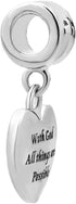LovelyCharms Cross Charm With God All things are Possible Religious Dangle Bead Fits European Bracelets (Heart)...