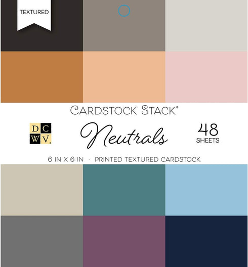 DCWV Neutrual Cardstock-Printed Textured Stack (6x6 inch)...