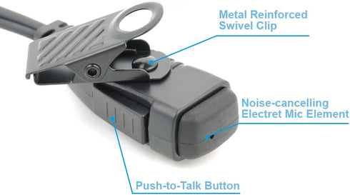 Radio Earpiece, 3.5mm 1-Pin C Shape Walkie Talkie Earpiece with PTT Mic Compatible with Motorola CLP1010, CLP1040, CLP1060 Two Way Radios Headphon...