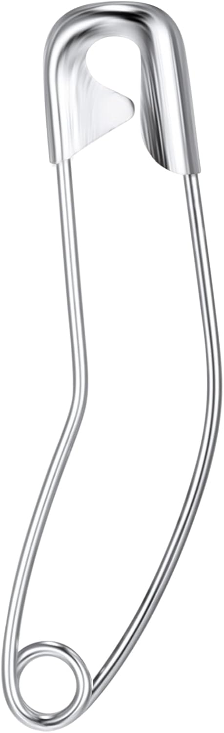 100 Pack Curved Safety Pins 1.5 inch Size 2 for Quilting Sewing?Basting Pins...